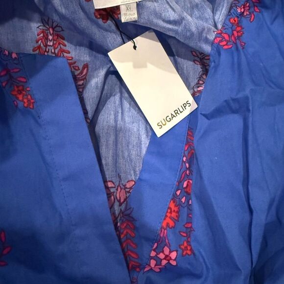 NWT Sugar Lips Shayna Floral Palmer Poplin Tiered
Maxi Dress size XL-i10 - Picture 6 of 6